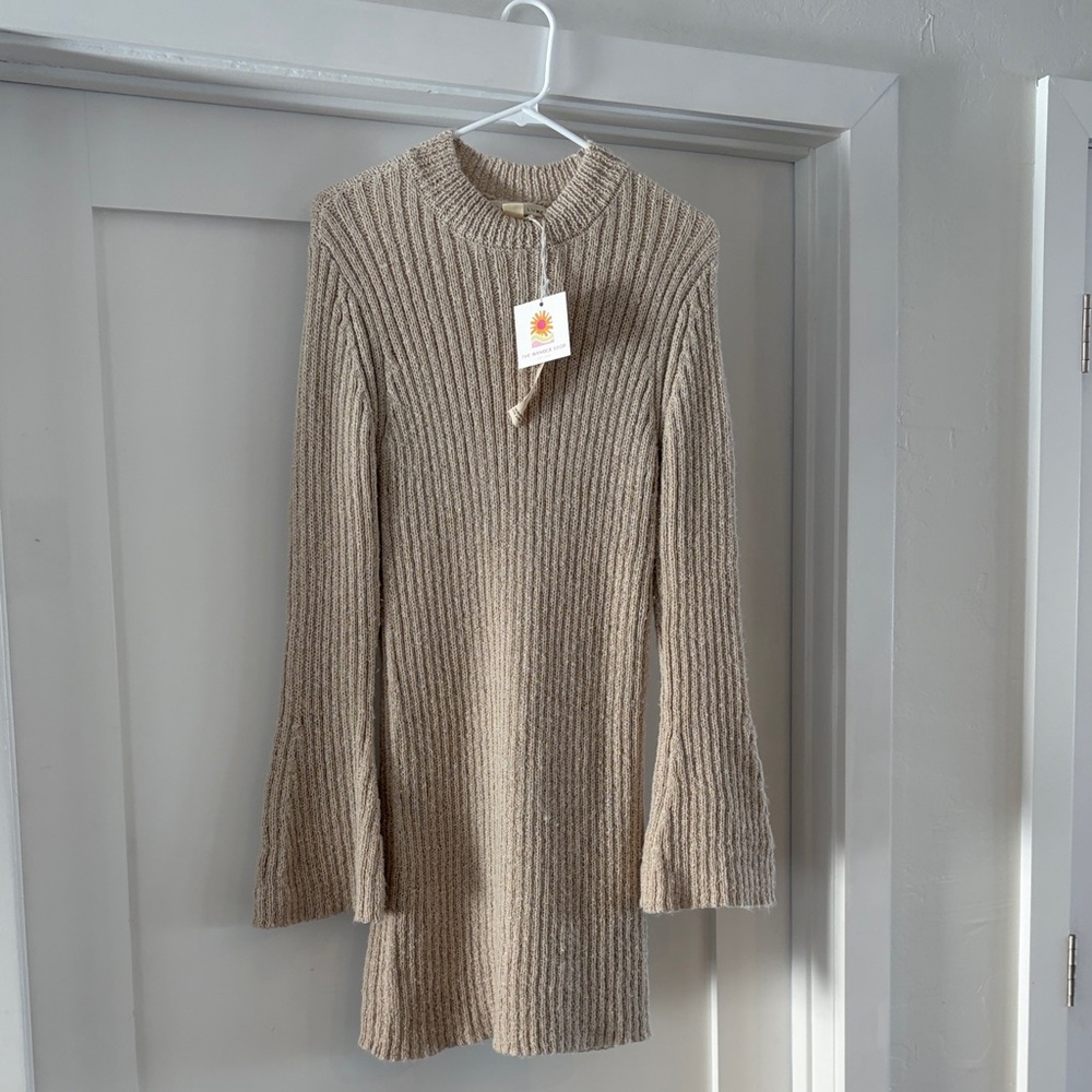 Saltwater LUXE Beige Long Sleeve Knit Dress